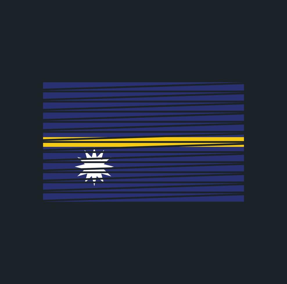 pinceau drapeau nauru. drapeau national vecteur