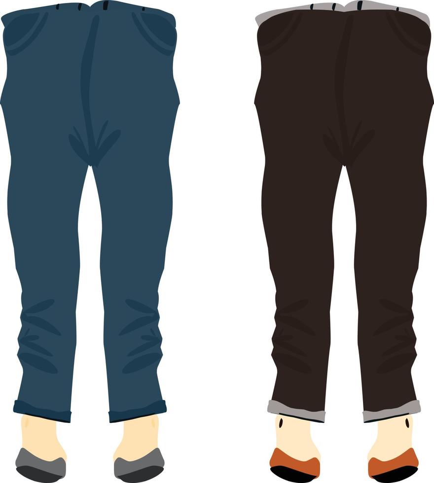 style jean femme. pantalon femme mode denim. modèles tendances de pantalons en coton pour fille moderne. icônes vectorielles plates. infographie du guide des vêtements vecteur