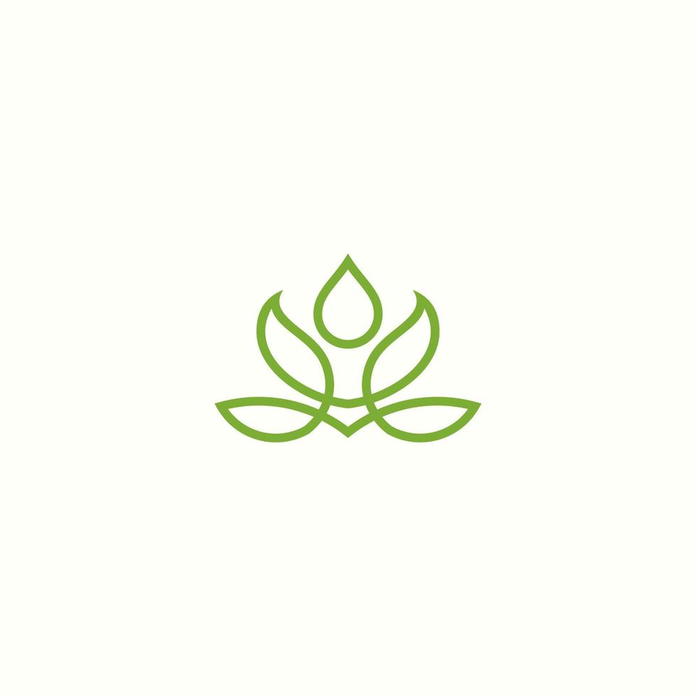 fleur d'eau logo vecteur icône ligne illustration