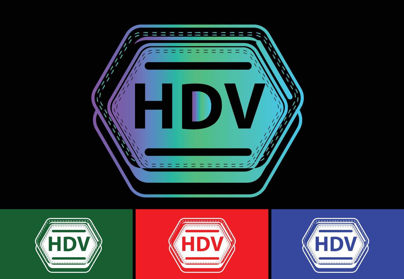 modèle de conception de logo et d'icône de lettre hdv vecteur