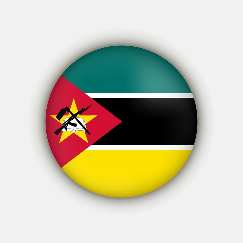 pays mozambique. drapeau mozambicain. illustration vectorielle. vecteur