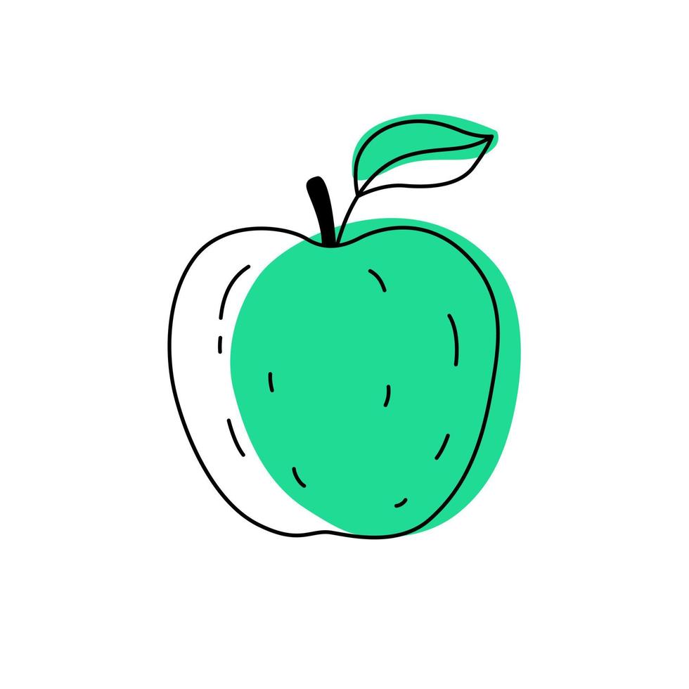 doodle contour pomme avec tache. illustration vectorielle pour l'emballage vecteur