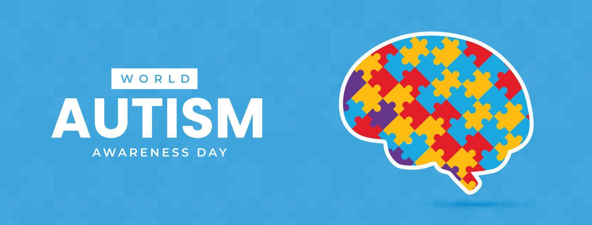 illustration plate de la journée mondiale de sensibilisation à l'autisme vecteur