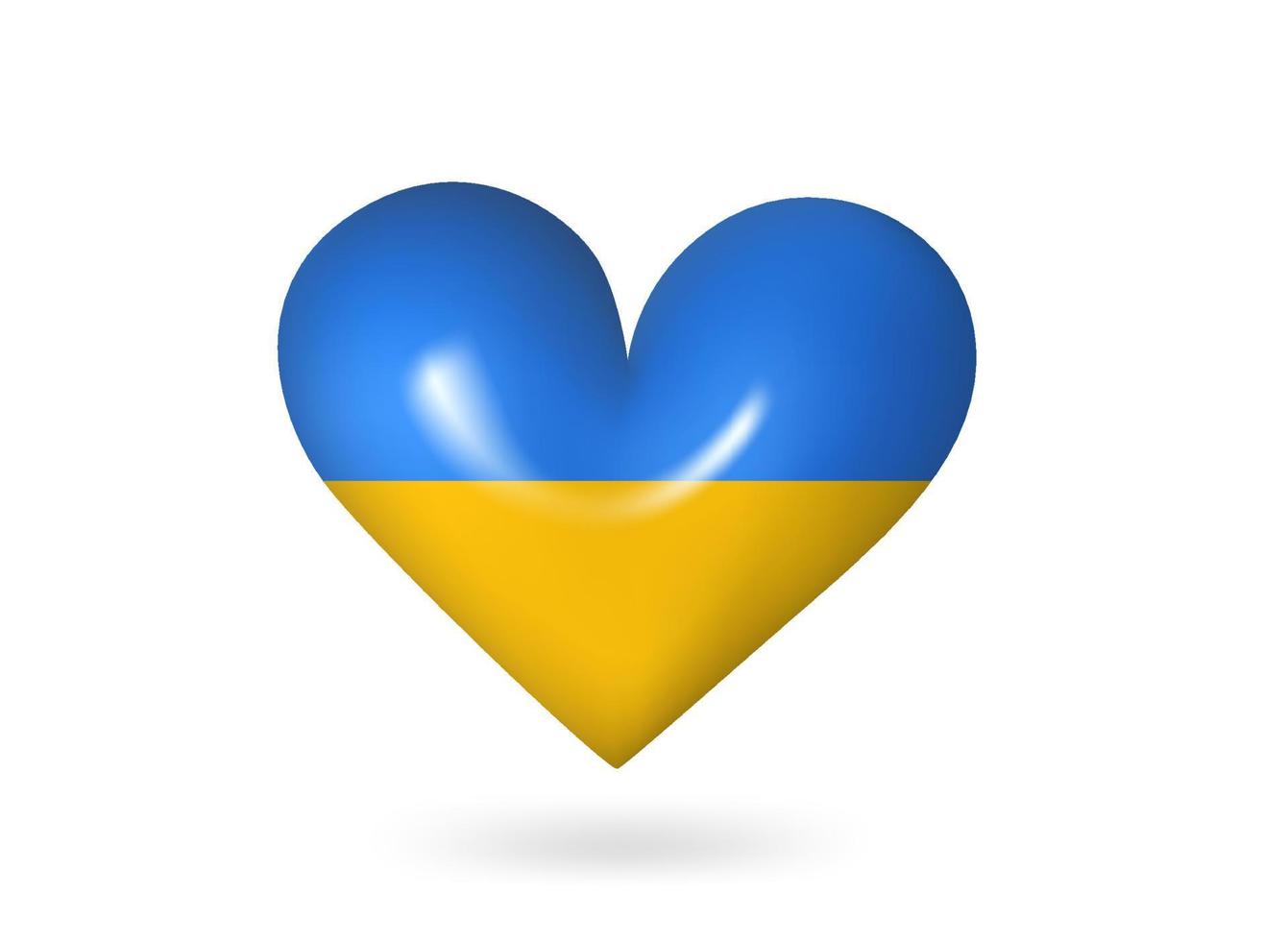 coeur avec la couleur du drapeau ukrainien. soutenir le concept de l'ukraine. illustration vectorielle isolée sur blanc vecteur