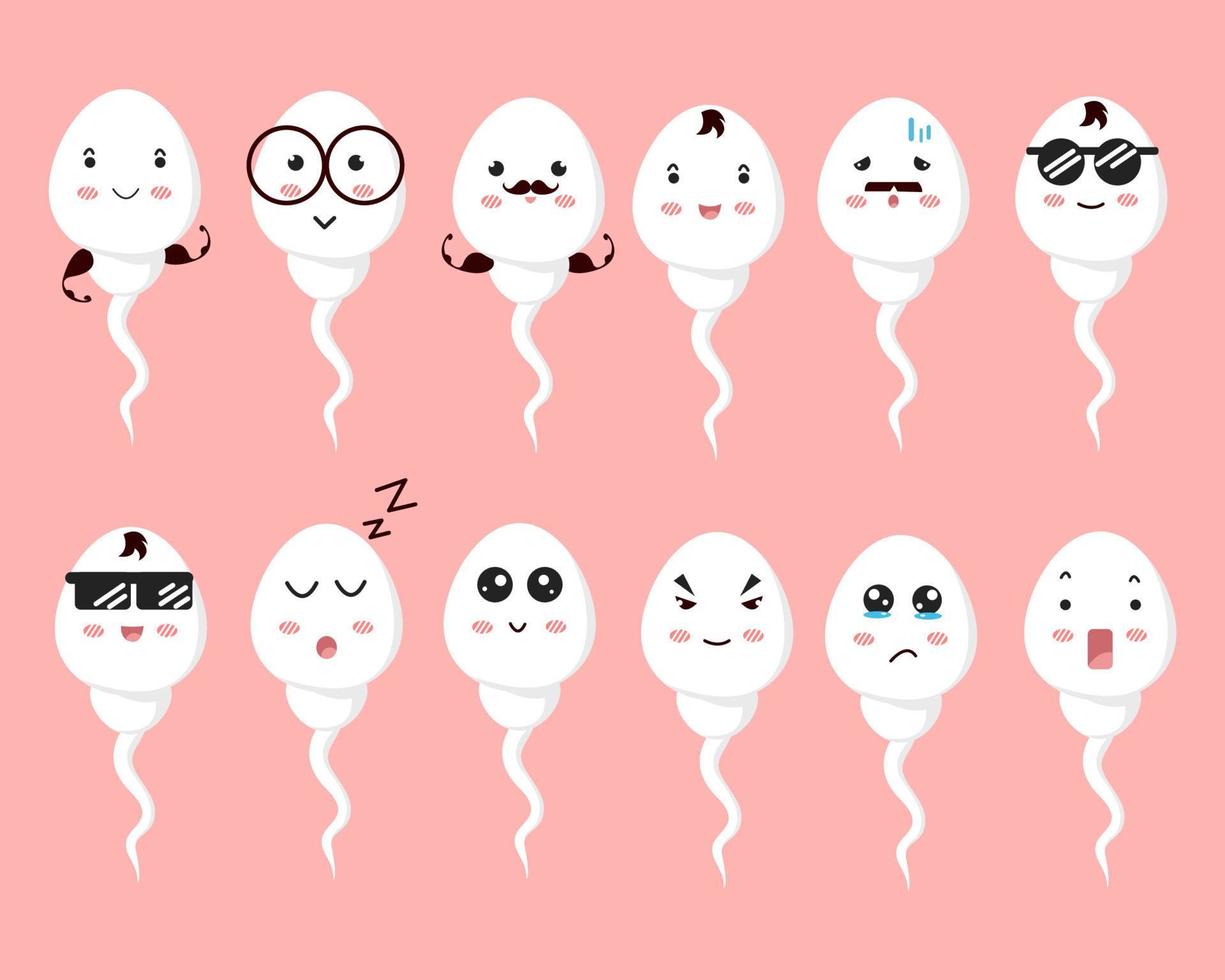 personnage de dessin animé de sperme. illustration vectorielle. vecteur