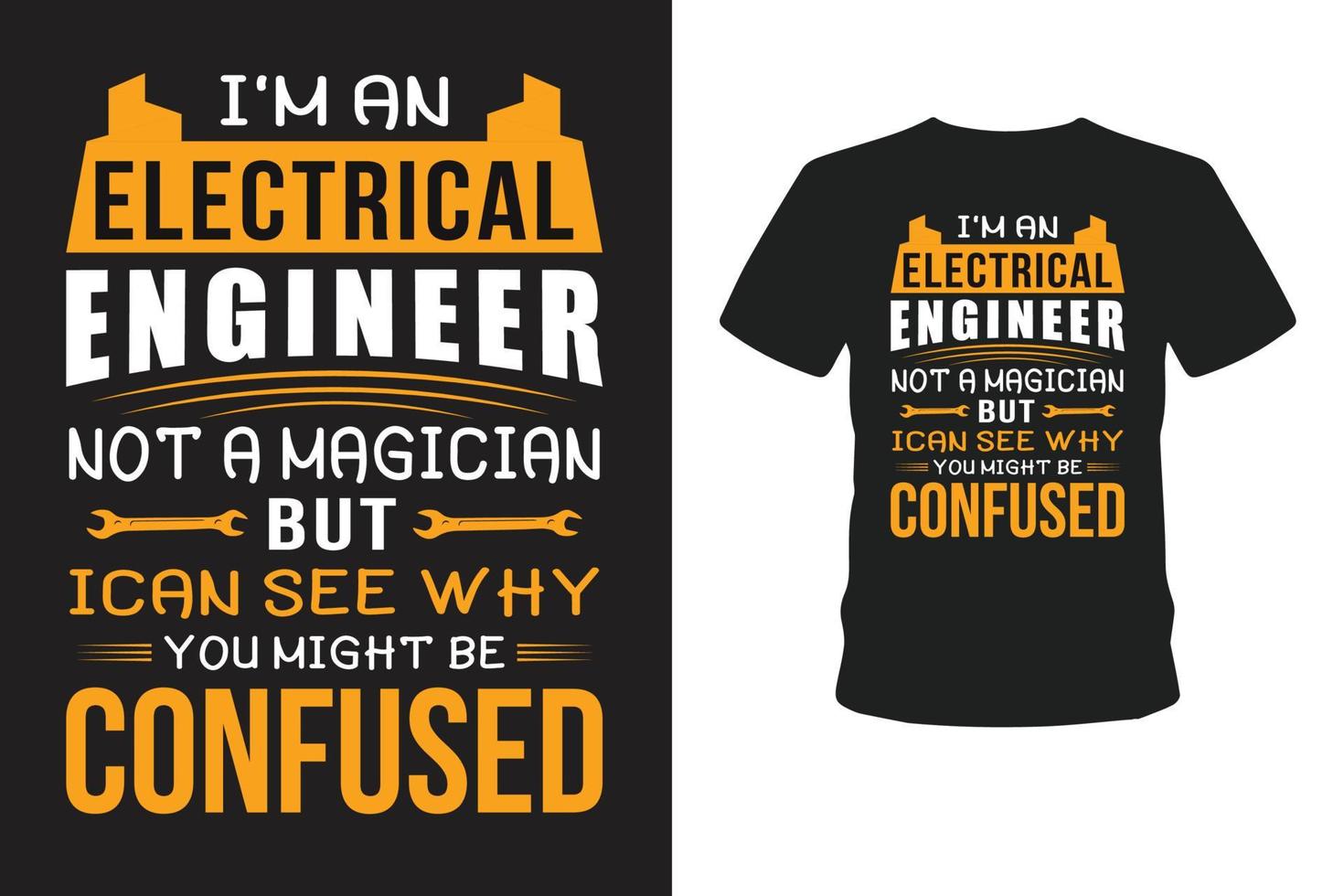 je suis un t-shirt ingénieur électricien. vecteur