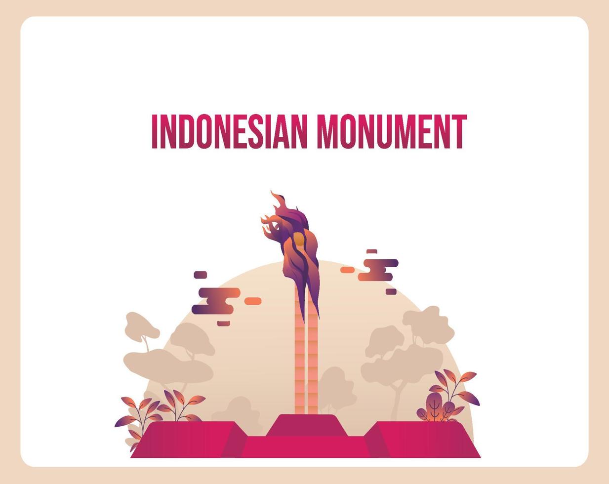 illustration de monument indonésien. API Bandung Lautan. vecteur