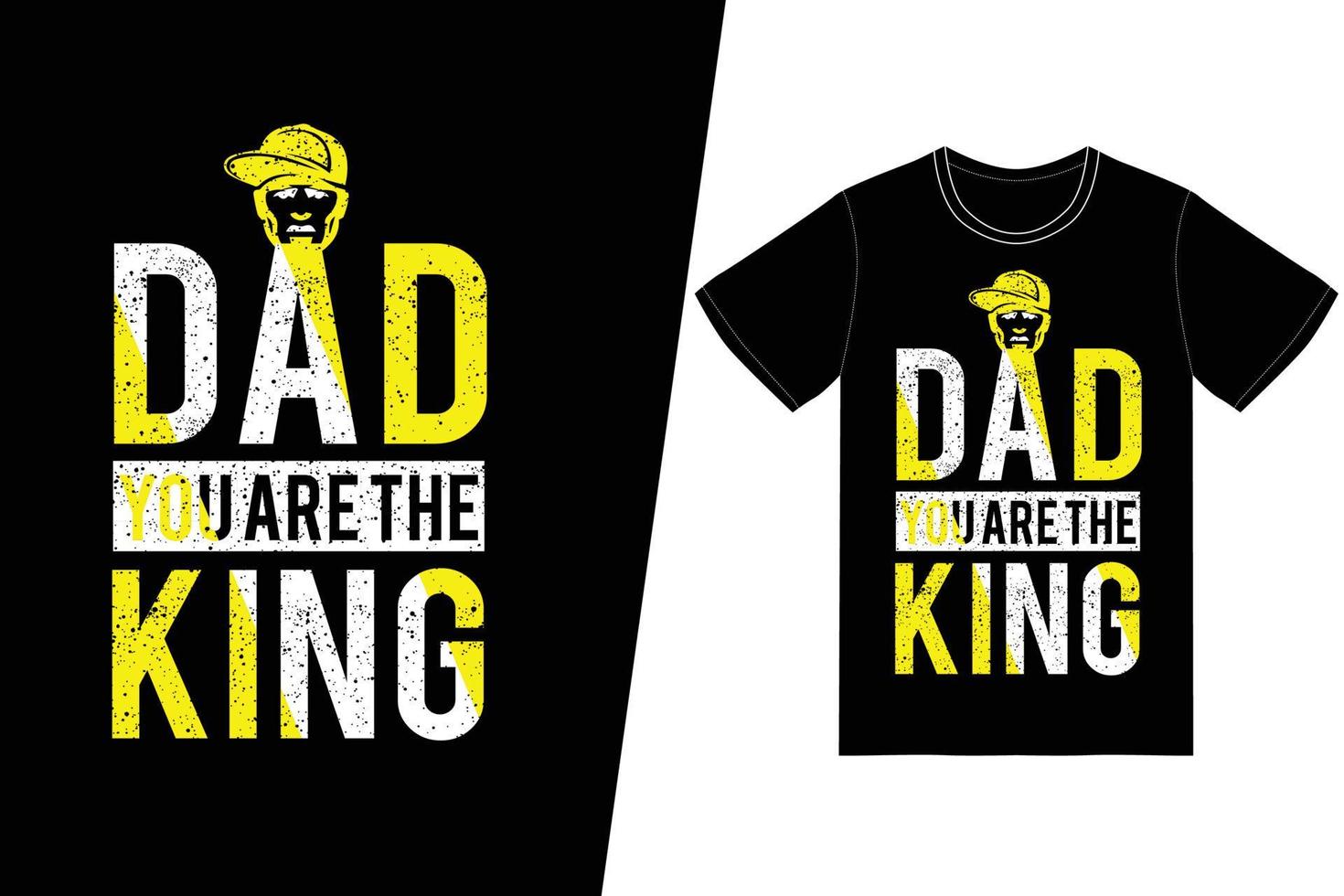 papa tu es le design de t-shirt roi. vecteur de conception de t-shirt fête des pères. pour l'impression de t-shirts et d'autres utilisations.