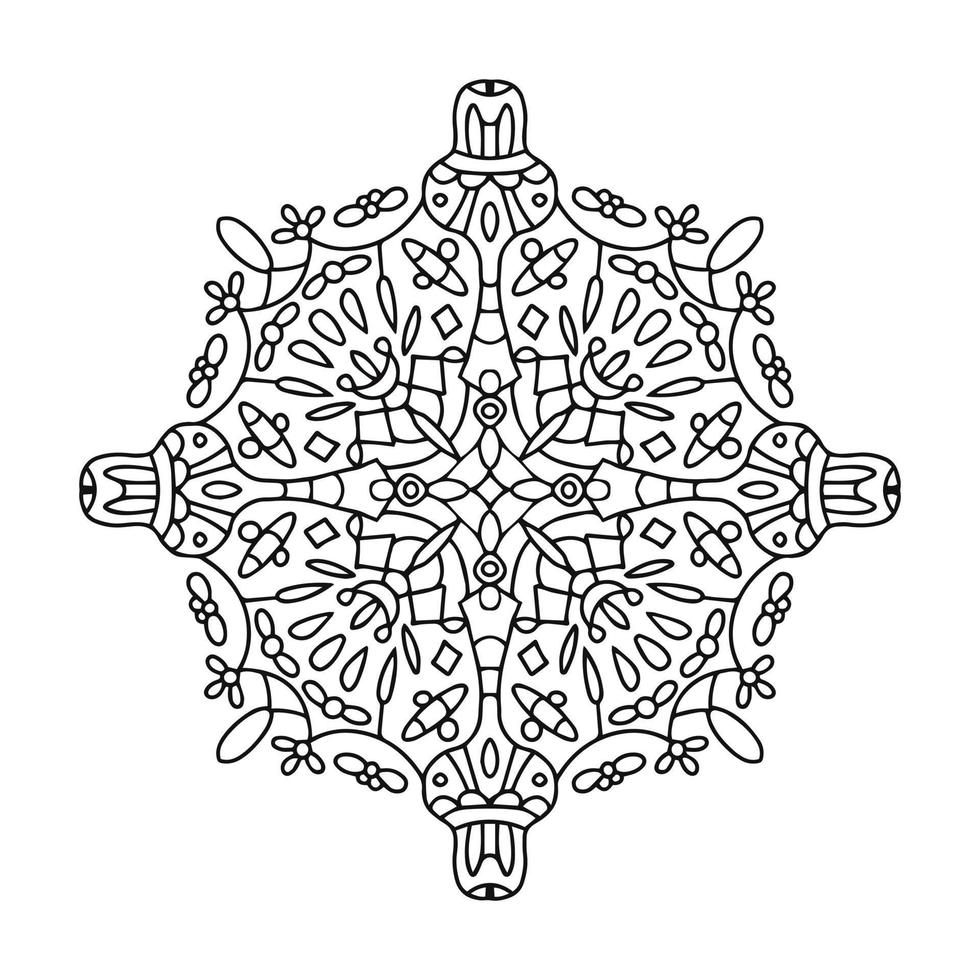 élément circulaire pour cahier de coloriage. mandala. vecteur