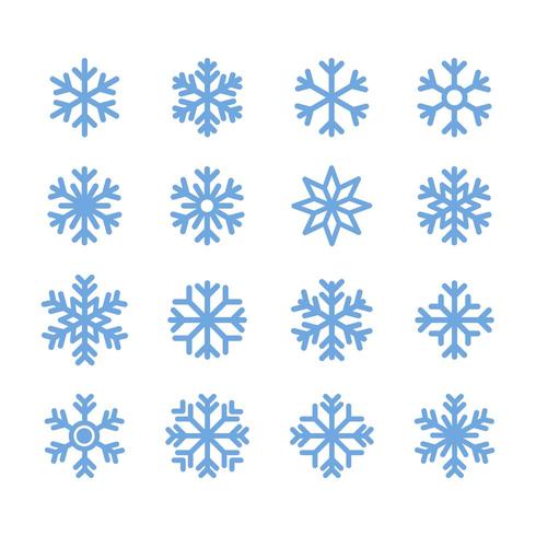 Icône de flocon de neige simple dans la conception de style de ligne sur fond blanc. vecteur