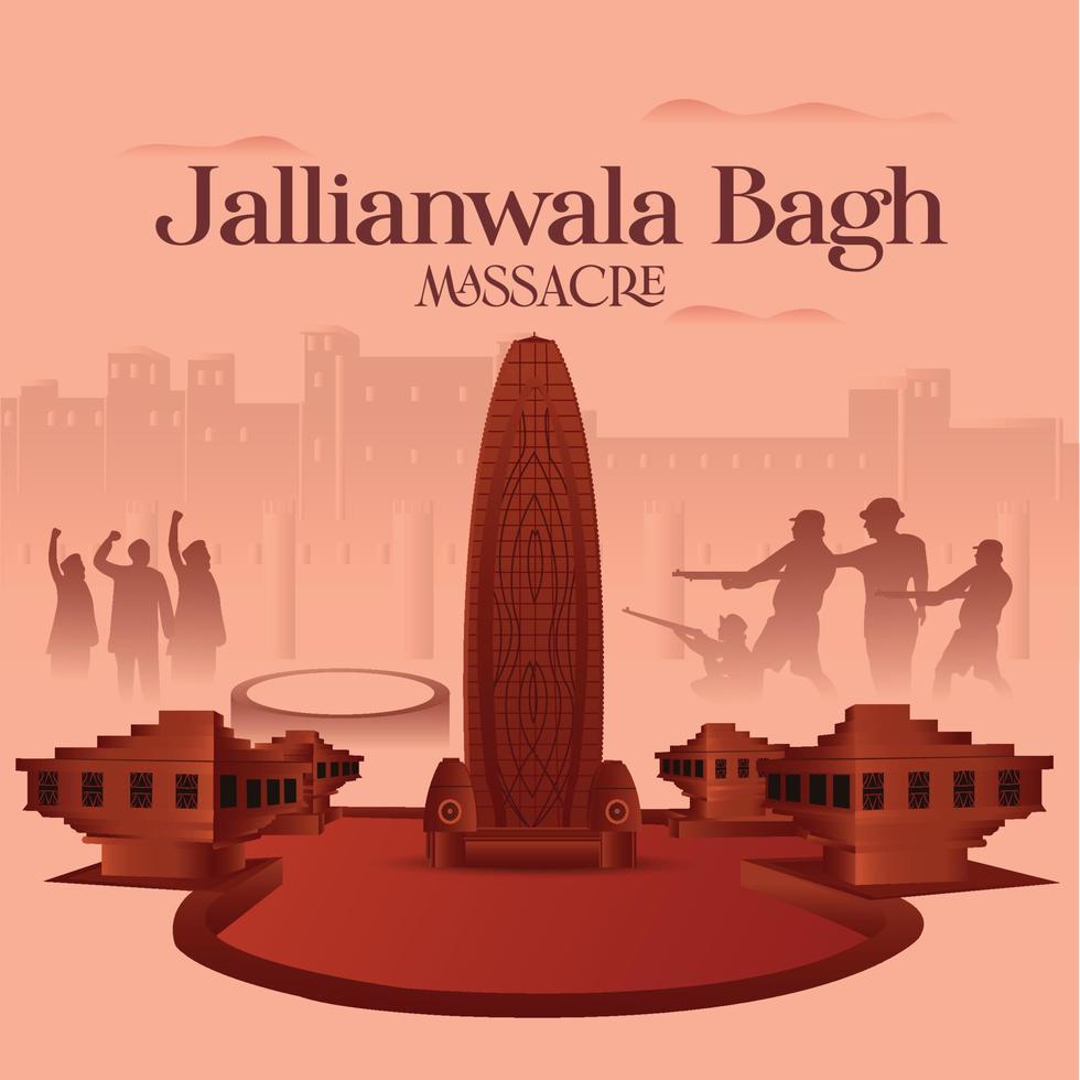 publicité créative sur le massacre de jallianwala bagh vecteur