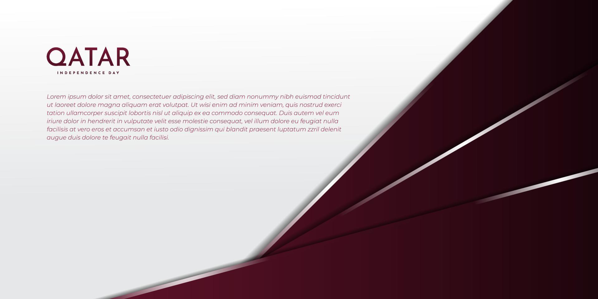 design de fond géométrique marron foncé et blanc. conception de modèle de jour de l'indépendance du qatar. vecteur