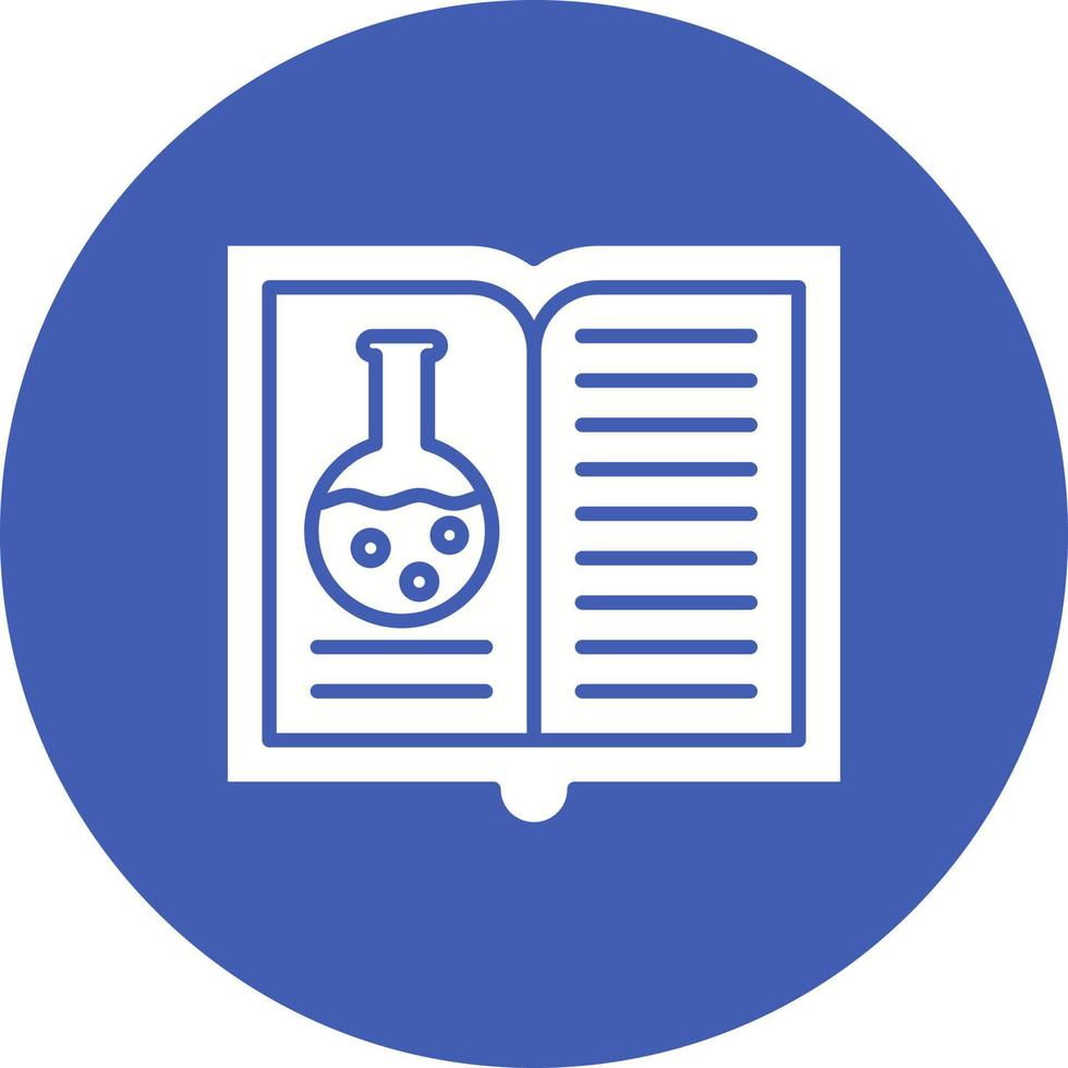 icône de fond de cercle de glyphe de livre ouvert de chimie vecteur