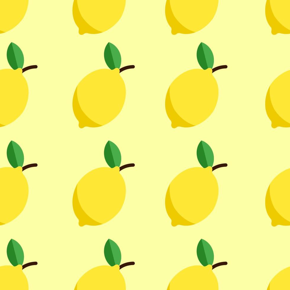 modèle sans couture de fruits citron avec fond jaune. illustration vectorielle vecteur