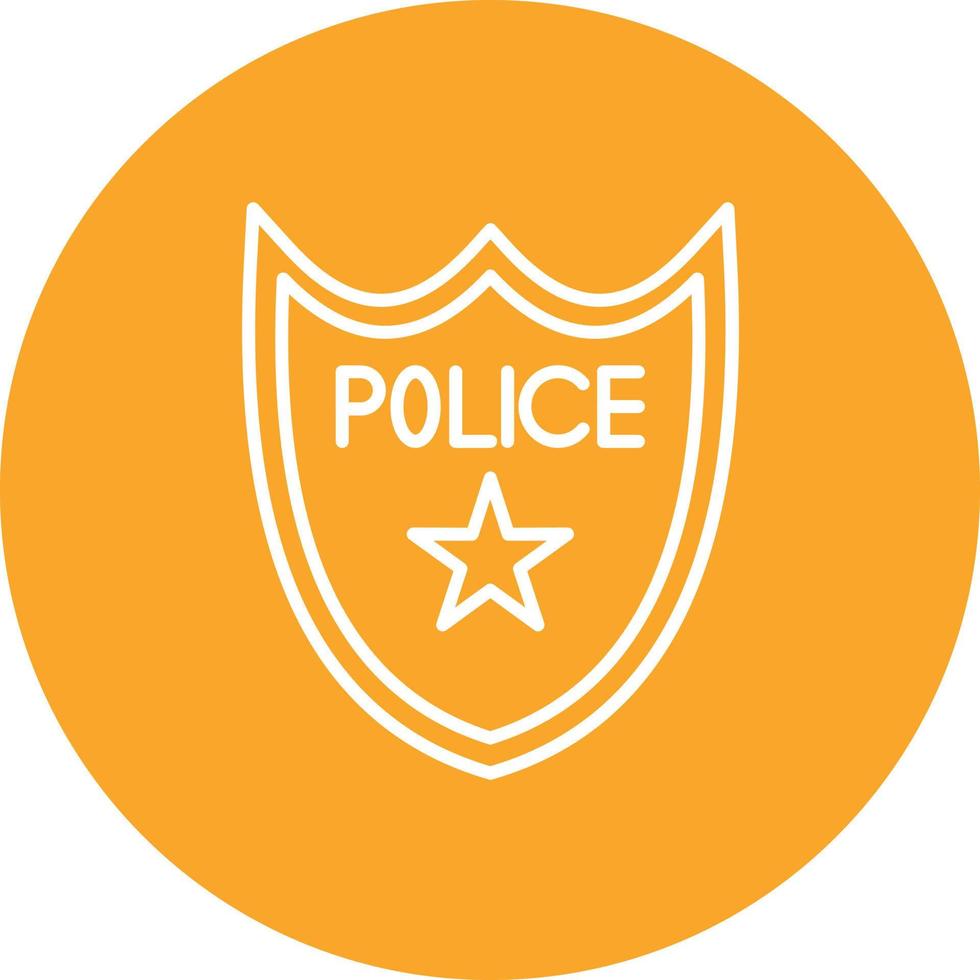 icône de fond de cercle de ligne de badge de police vecteur