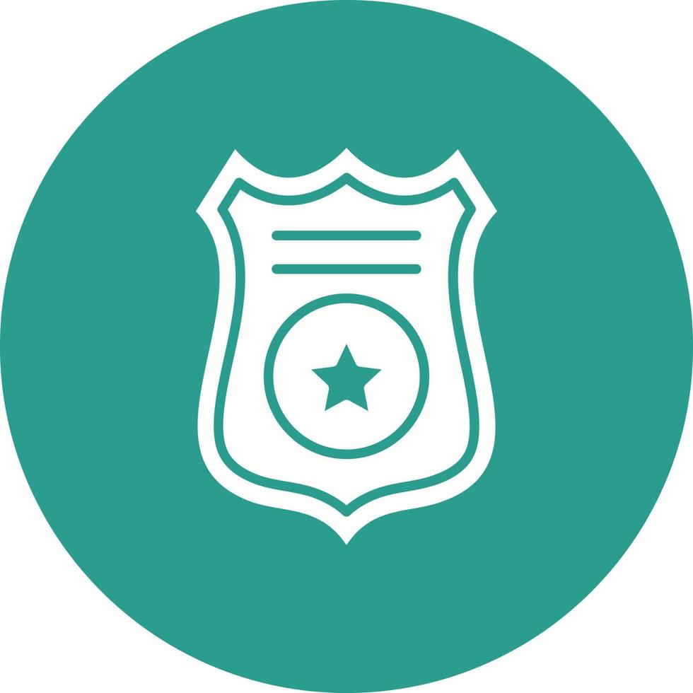 icône de fond de cercle de ligne de badge de police vecteur