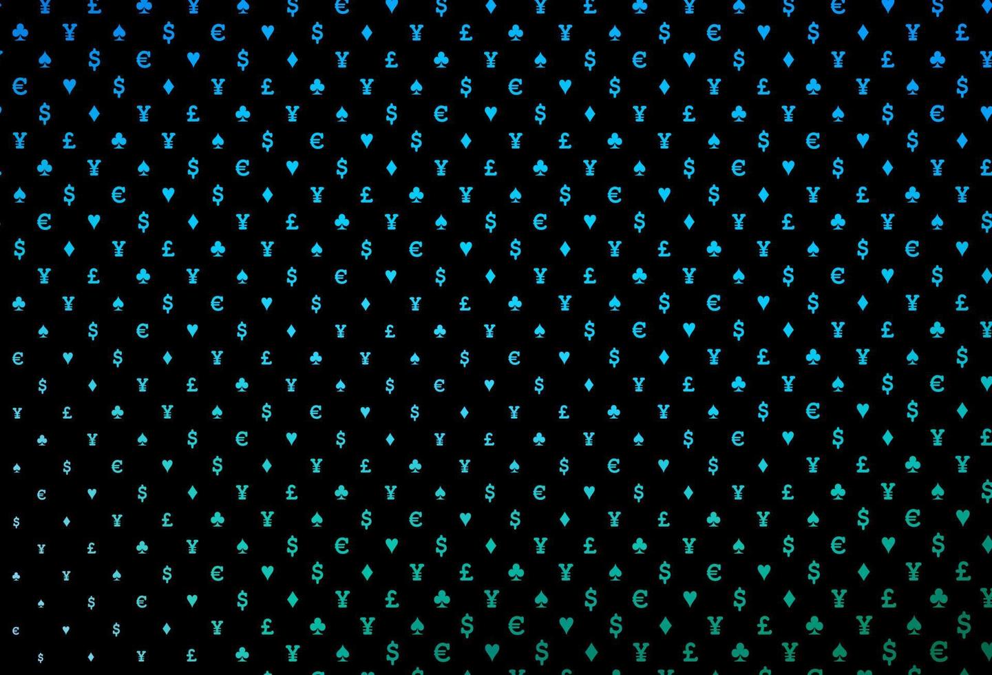 texture vecteur bleu foncé, vert avec des cartes à jouer.