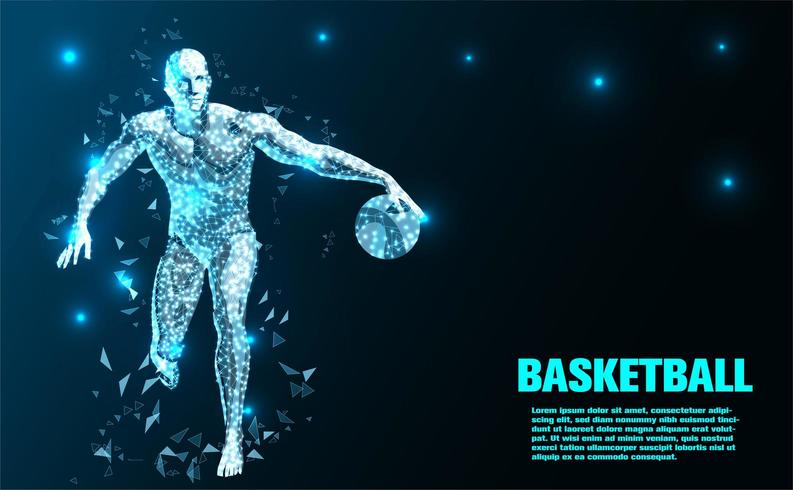 Joueur de basket-ball abstrait technologie vecteur