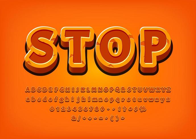 Stop 3d Alphabet jeu effet texte texte vecteur