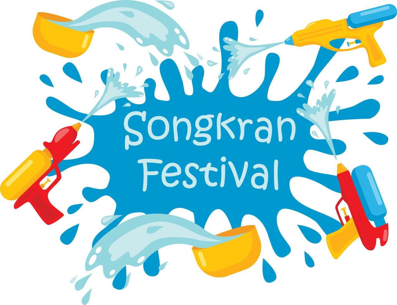 festival de songkran - jour de l'an traditionnel en thaïlande, concept de voyage en thaïlande. vecteur