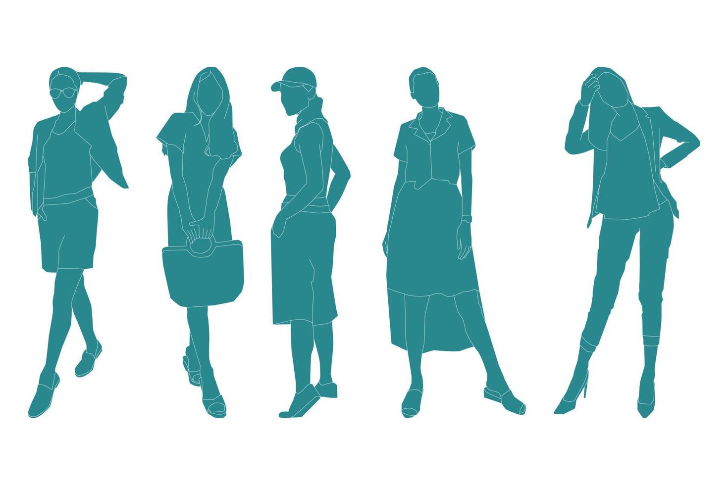 illustration vectorielle du paquet de femmes à la mode vecteur