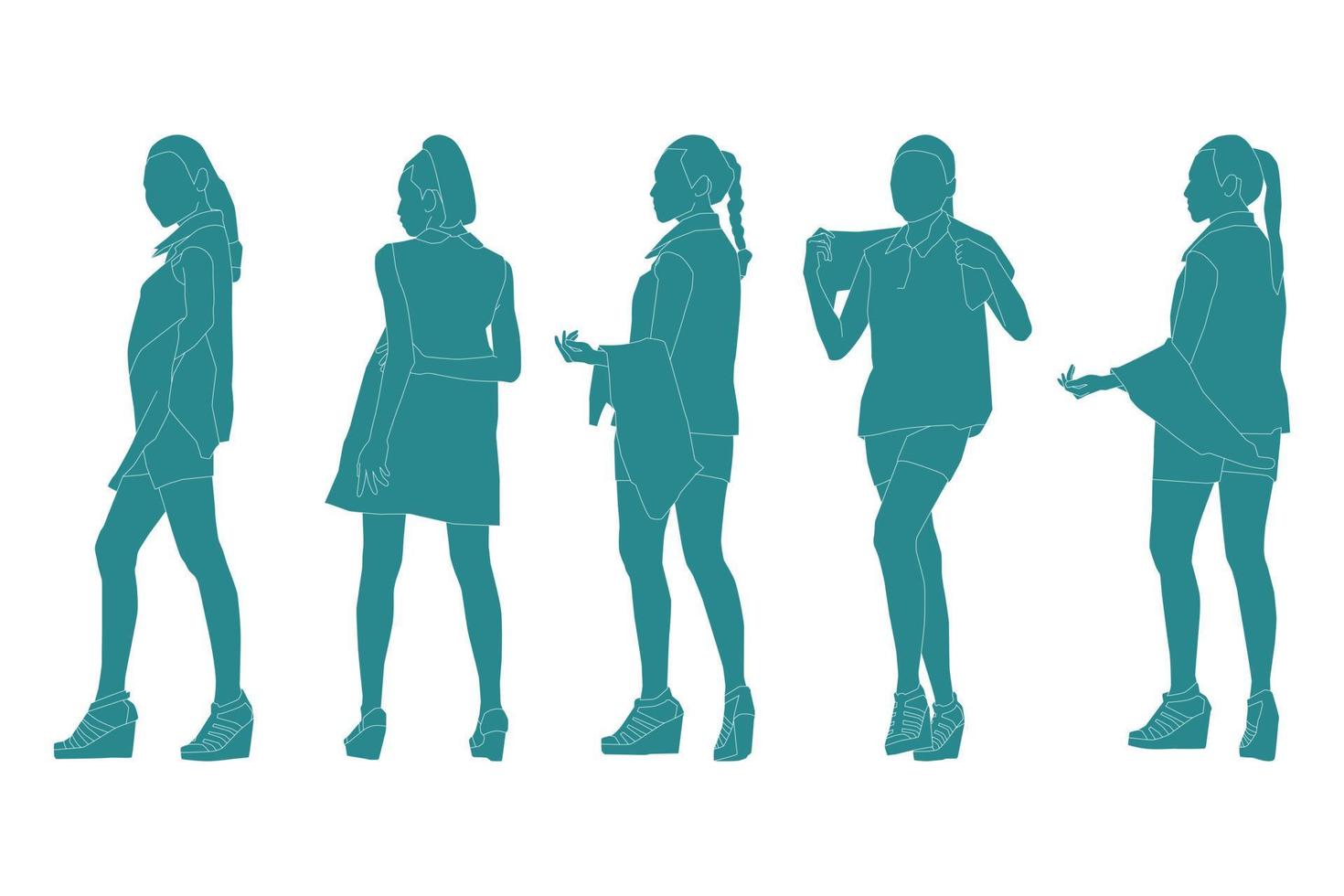 illustration vectorielle de bundle femmes élégantes vecteur