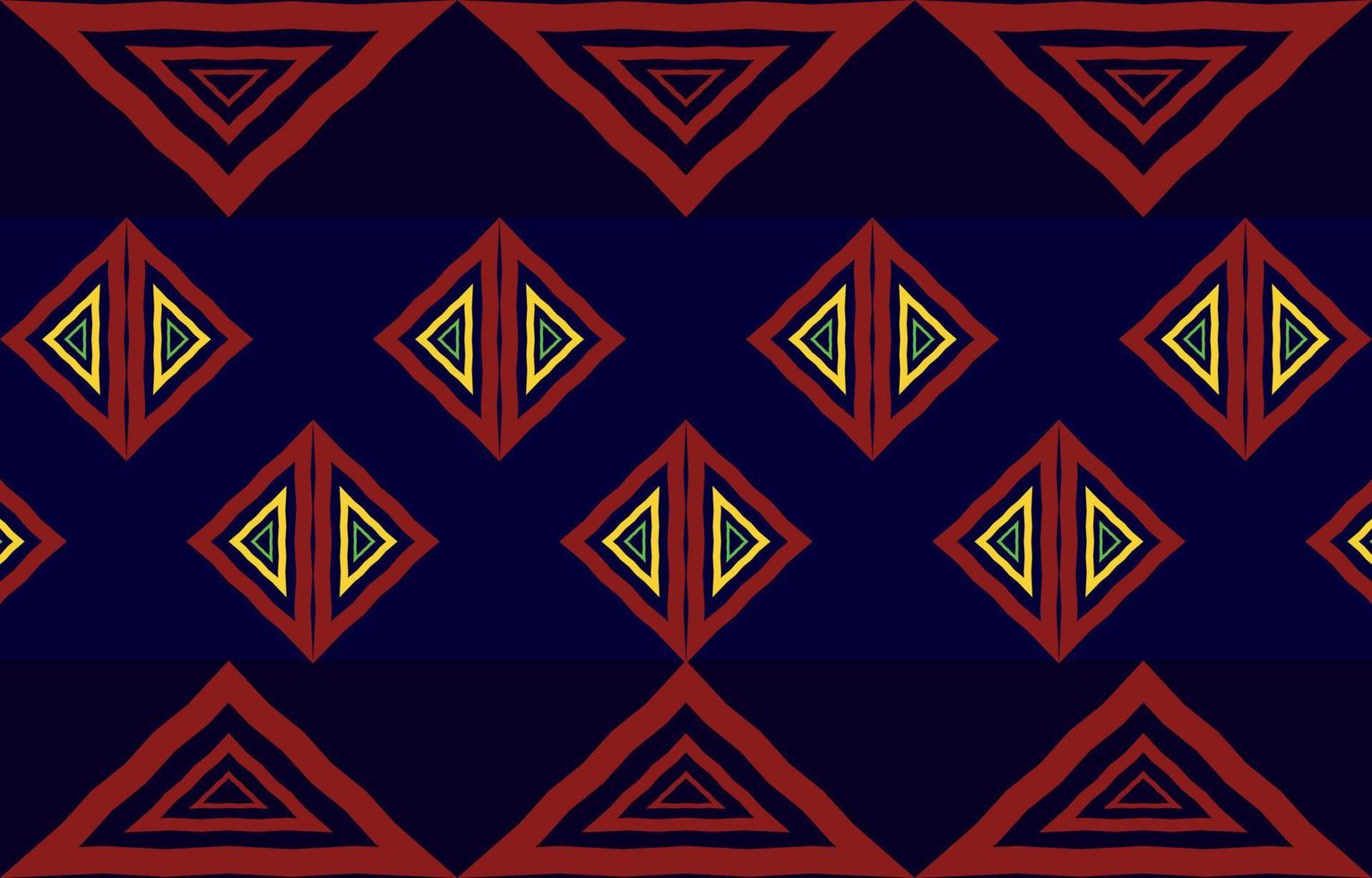 conception de motif géométrique ethnique africain abstrait rouge et bleu foncé pour le fond ou le papier peint. illustration vectorielle de tissu motif vecteur