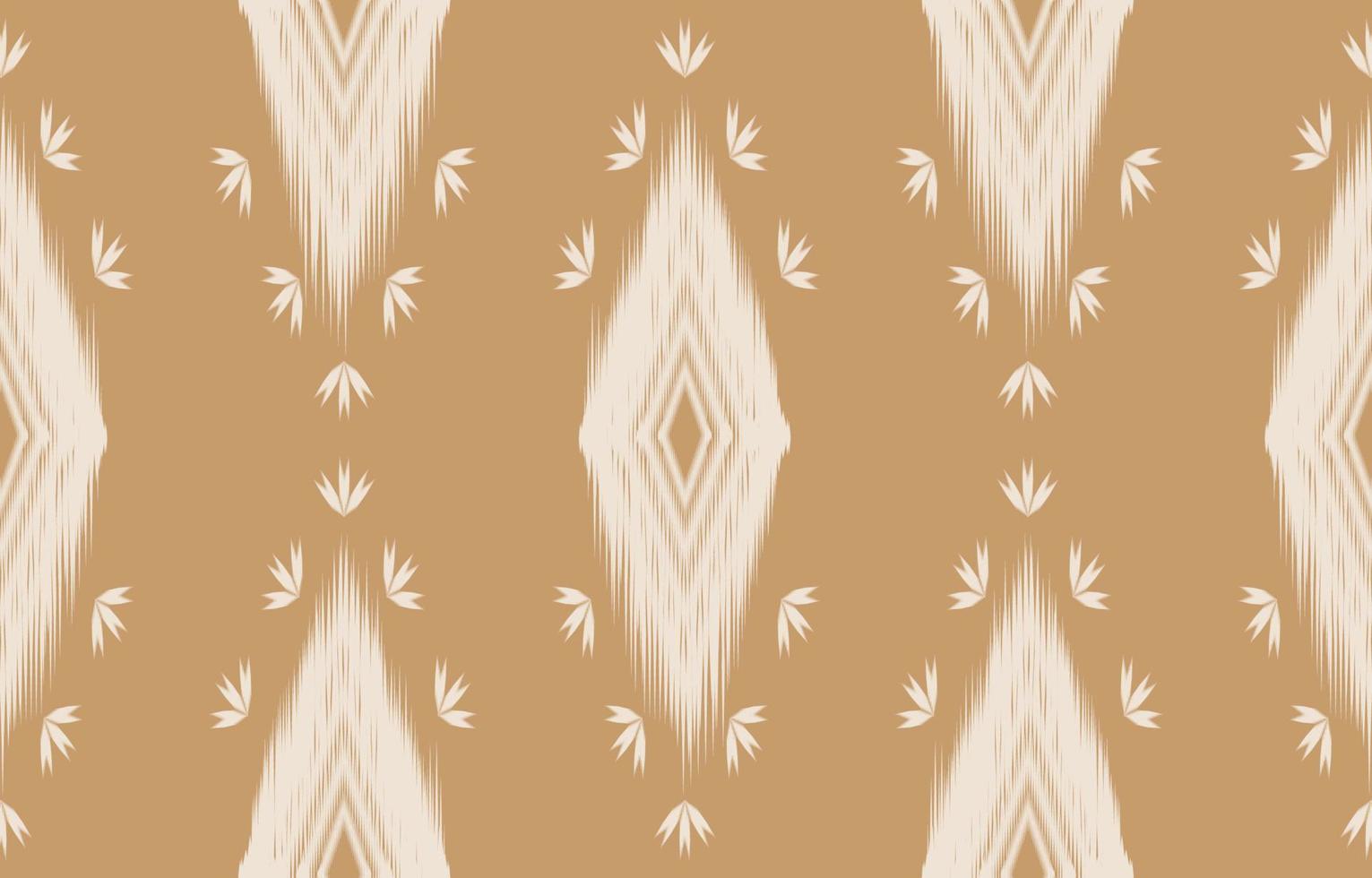 motif ikat marron et blanc sans couture géométrique style de broderie traditionnelle orientale ethnique.design pour le fond, tapis, tapis, papier peint, vêtements, emballage, batik, tissu, illustration vectorielle. vecteur