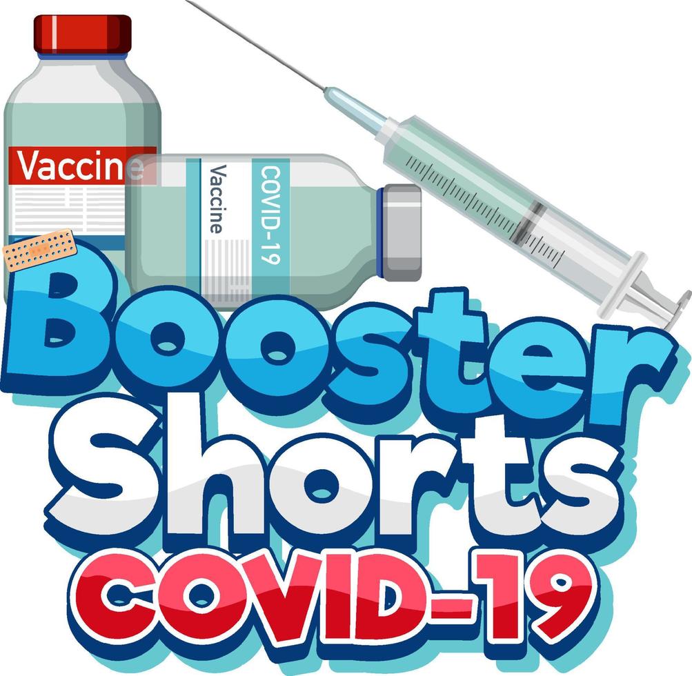 booster short covid 19 vaccin logo vecteur