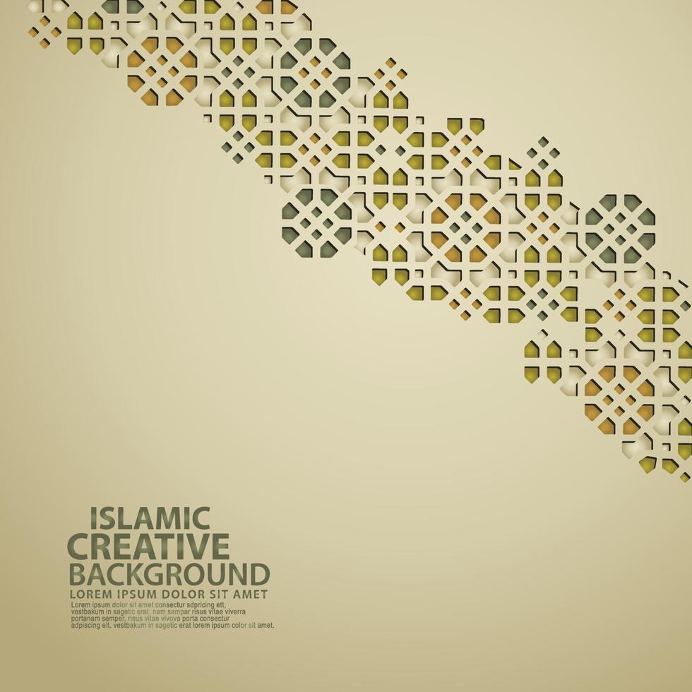 modèle de fond de carte de voeux design islamique vecteur