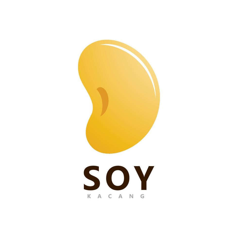 conception de modèle vectoriel de logo de soja. illustration vectorielle simple de nourriture saine