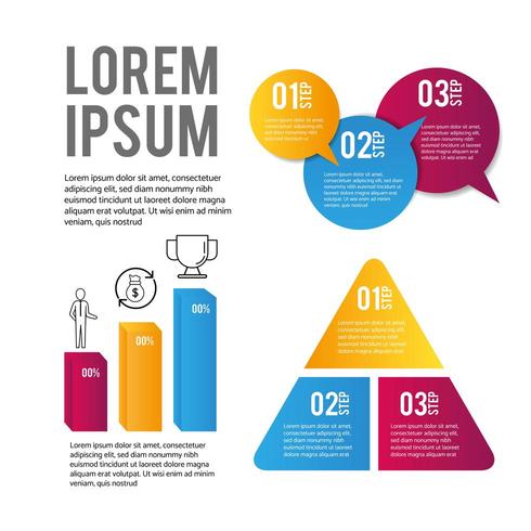 données commerciales infographiques et informations de stratégie vecteur