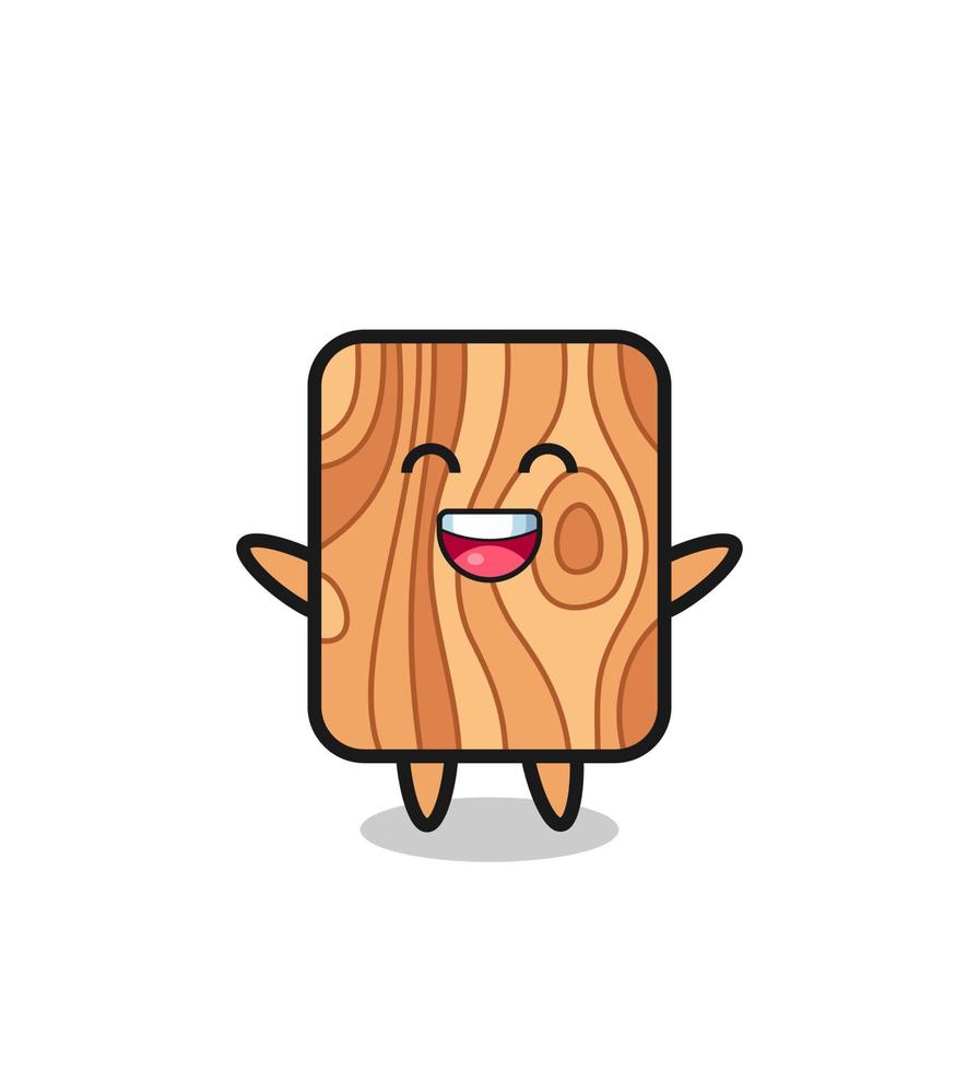 personnage de dessin animé en bois de planche de bébé heureux vecteur