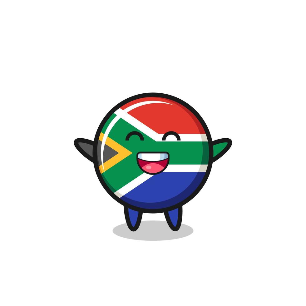 heureux, bébé, drapeau afrique sud, dessin animé, caractère vecteur