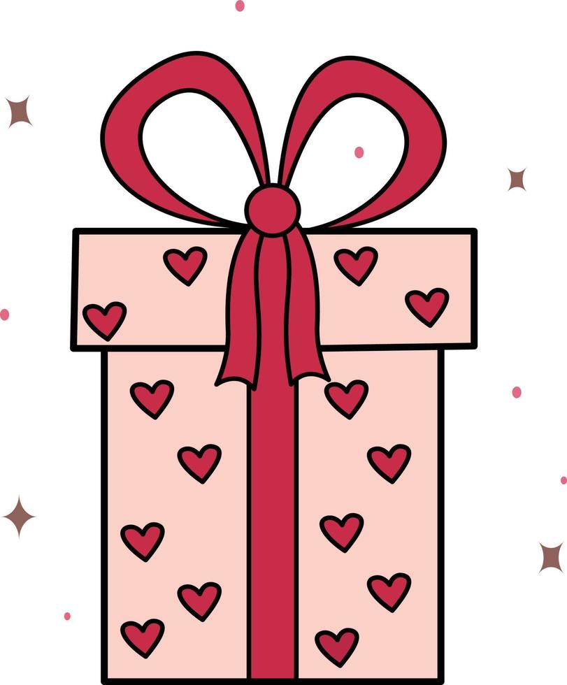 image vectorielle d'un cadeau avec des coeurs pour la saint valentin et le nouvel an. une déclaration d'amour.une carte de vœux. conception pour Internet, bannières, pages Web et applications mobiles, livres, magazines, icônes vecteur