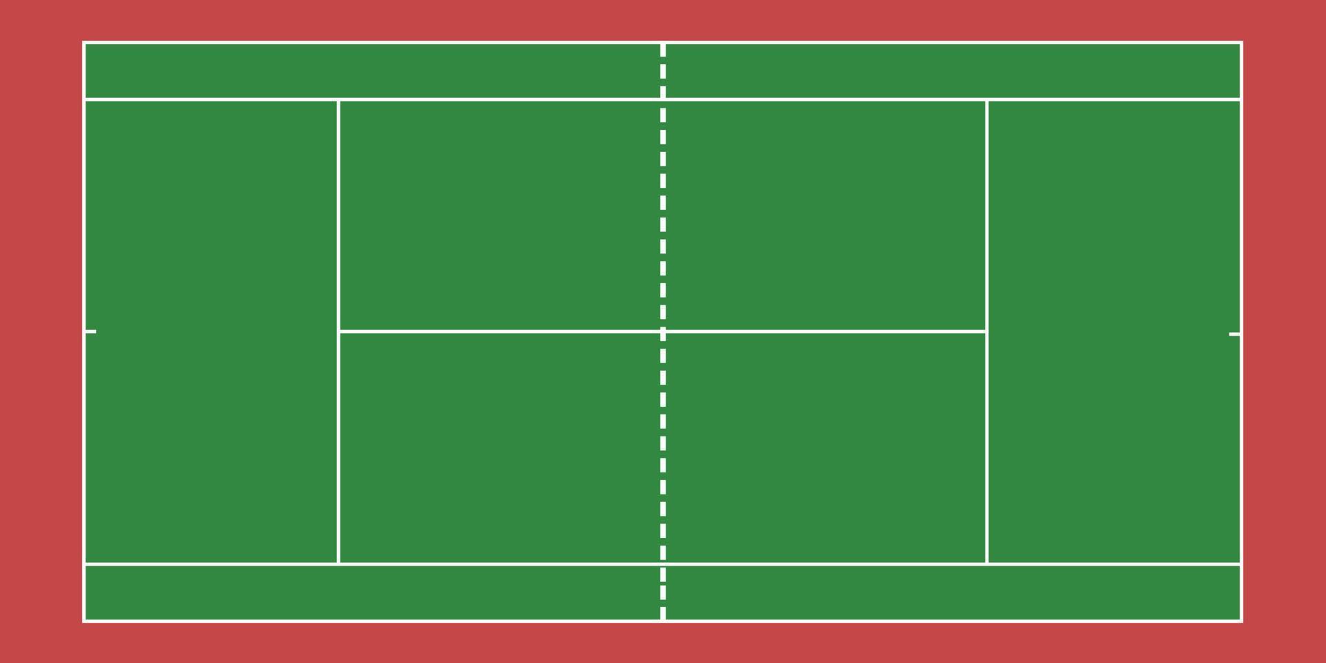 vue de dessus du court de tennis, arrière-plan du court de tennis vert vecteur