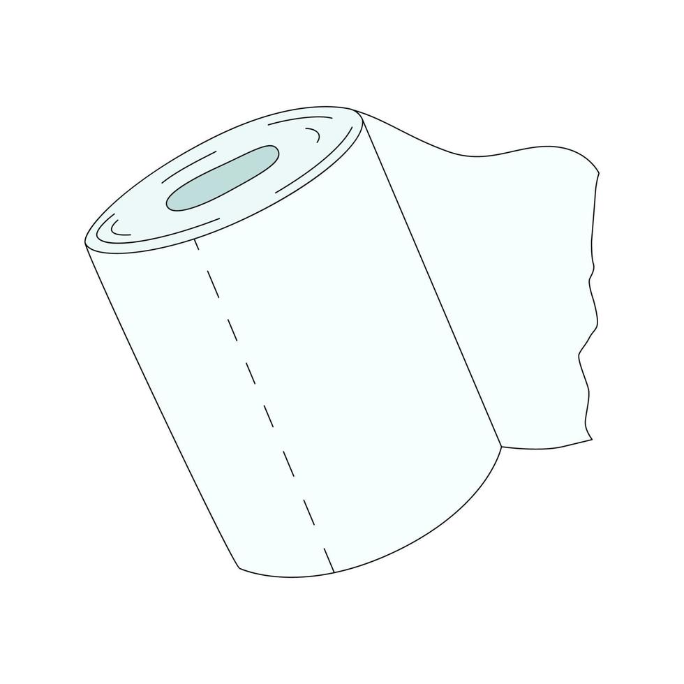 rouleau de papier toilette en style cartoon. illustration vectorielle de mouchoir en papier isolé sur fond blanc vecteur