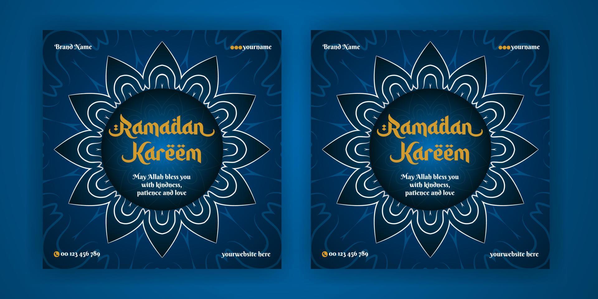 ramadan kareem médias sociaux post mandala design modèle de bannière web téléchargement gratuit vecteur