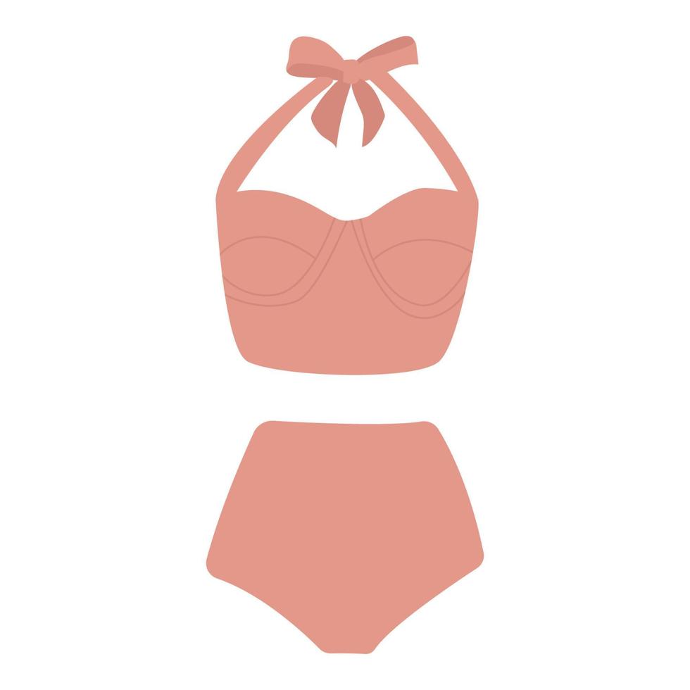 maillot de bain fendu rose pour femme. vêtements de natation pour femmes. illustration de vecteur plat coloré isolé sur fond blanc