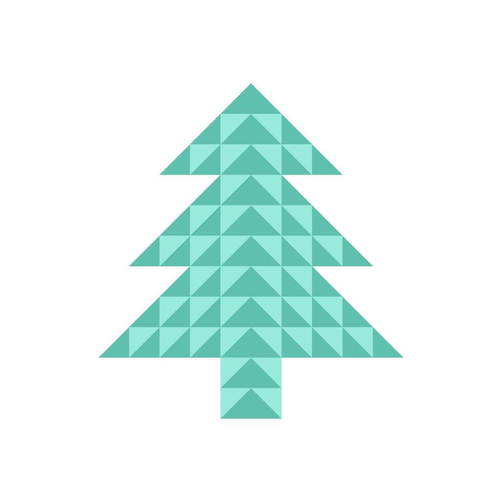 joyeux Noël. arbre de noël abstrait géométrique vert. la mosaïque est triangulaire. illustration vectorielle vecteur