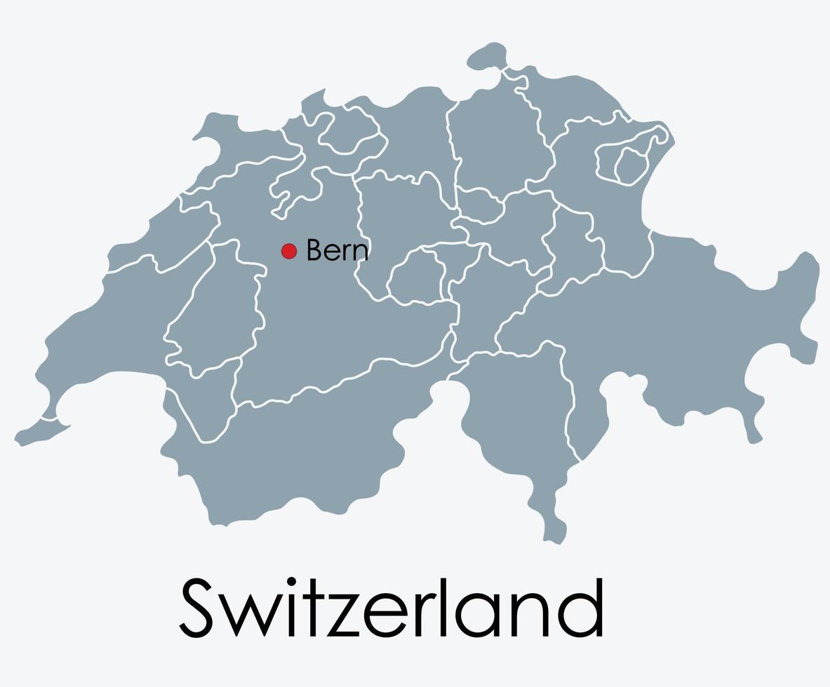 carte suisse dessin à main levée sur fond blanc. vecteur