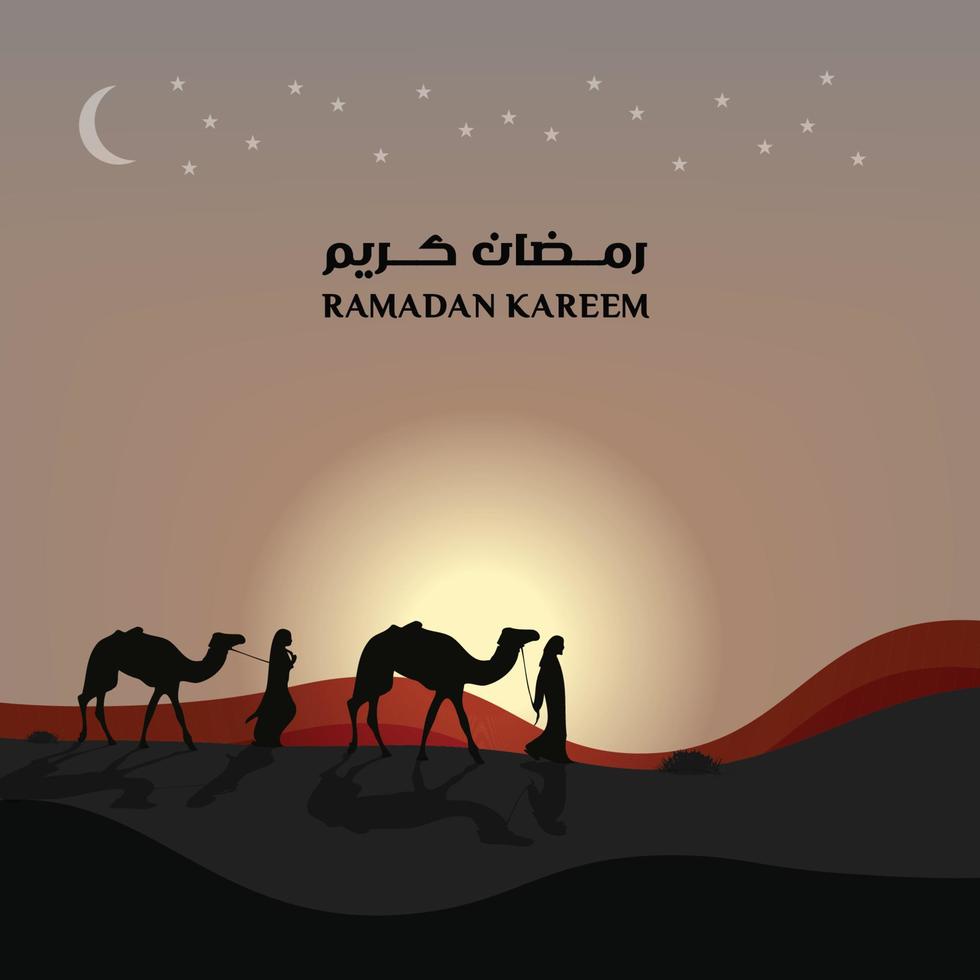 ramadan kareem message d'accueil '' ramadan kareem '' en arrière-plan. illustration vectorielle modifiable. vecteur