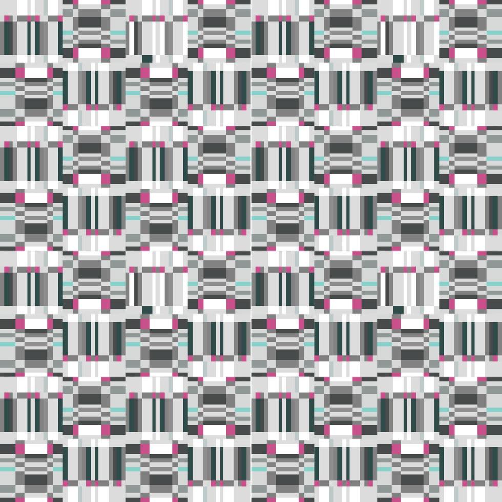 textile artistique de carreaux de matrice de pixels. motif géométrique abstrait sans soudure. ornement à rayures carrées vecteur