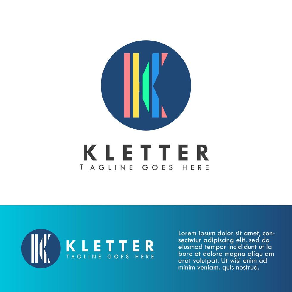 création de logo et d'icône de lettre alphabet k vecteur