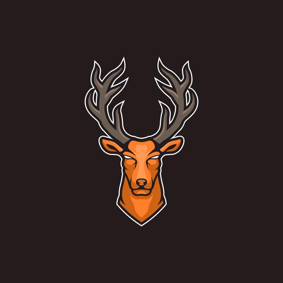 illustration de visage de tête de cerf cerf buck pour le vecteur de conception de logo esports