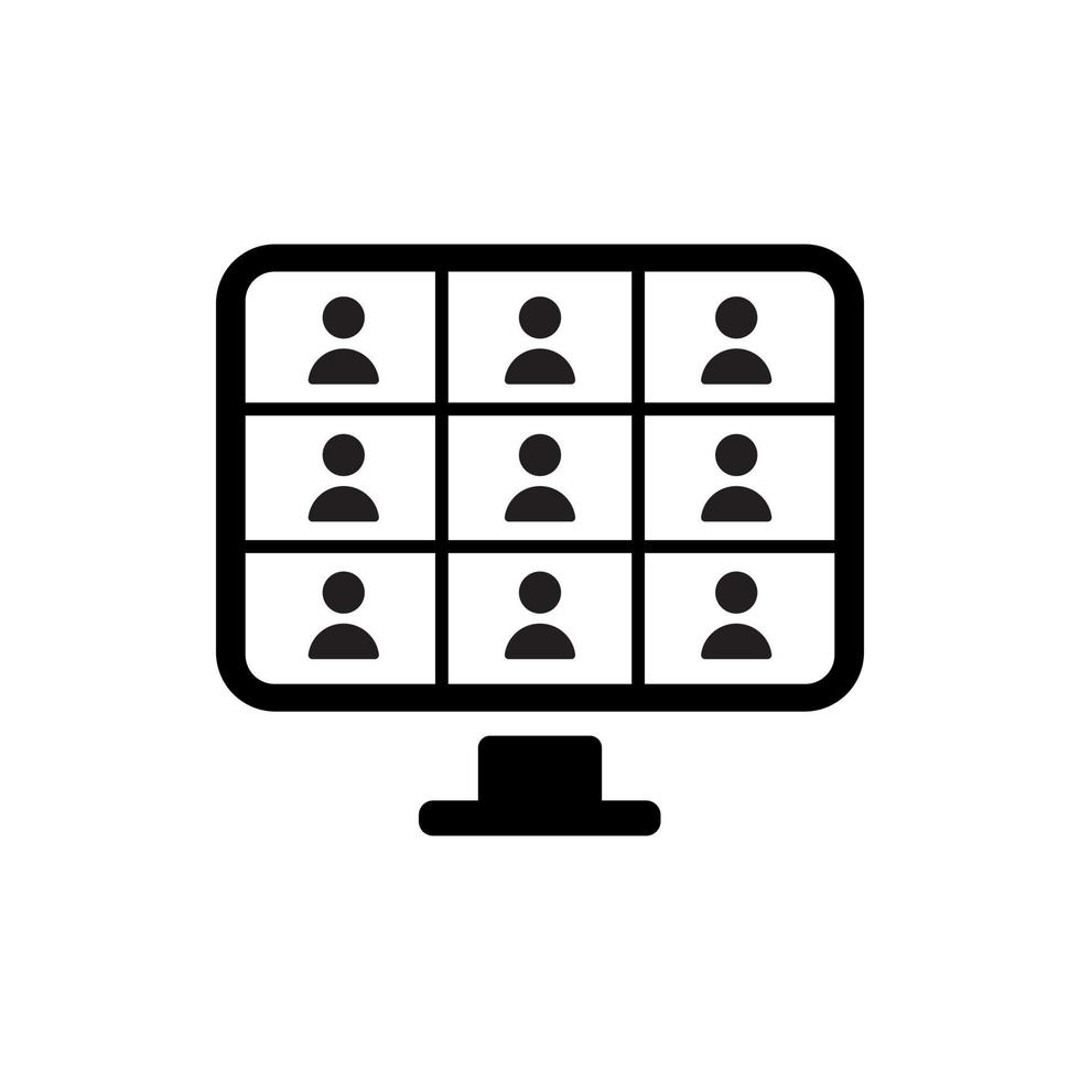travail à distance, classe vidéo en ligne, icône de vecteur de réunion zoom