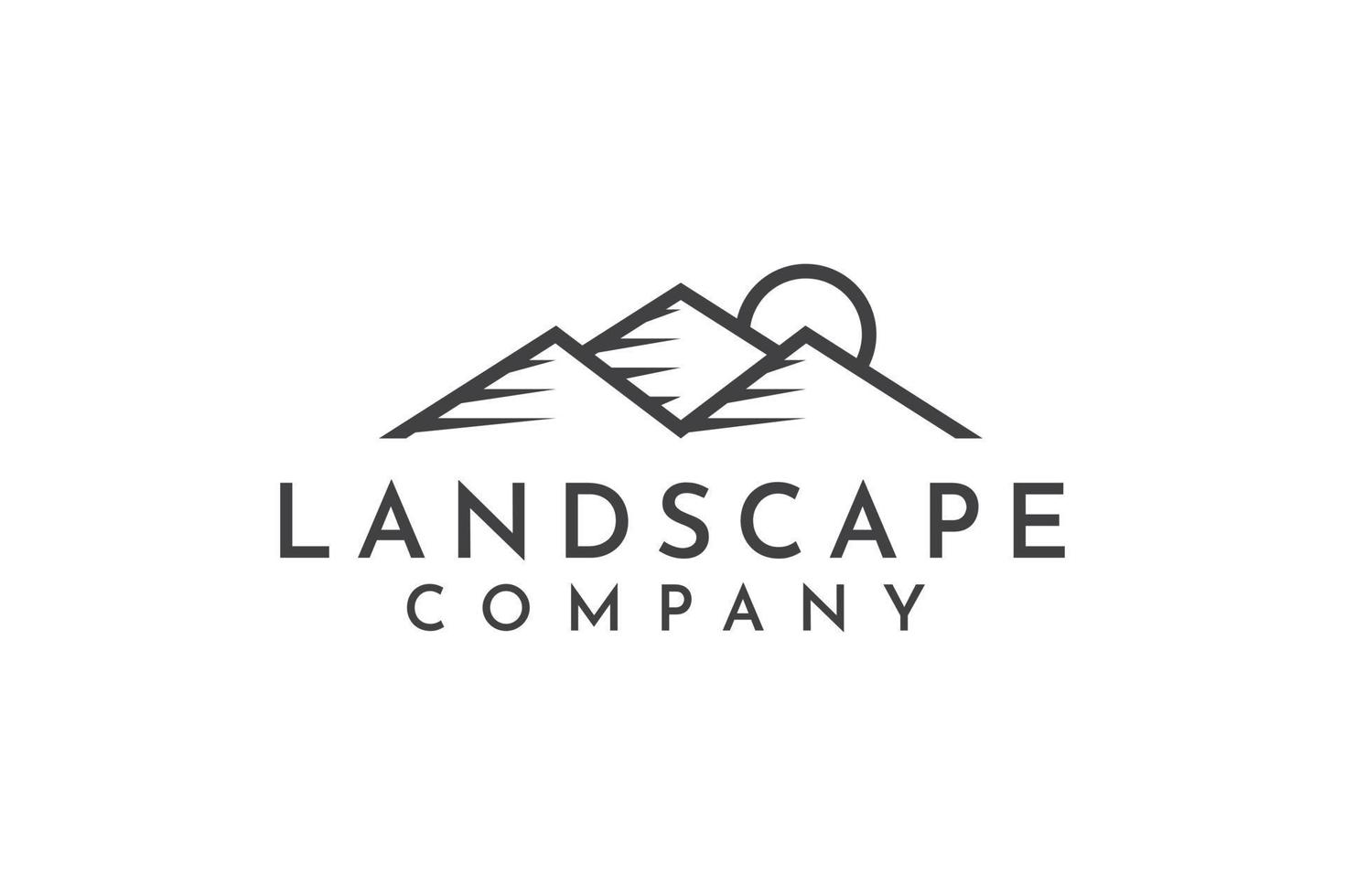 paysage collines montagnes pics logo design vecteur