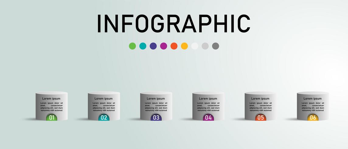 Modèle infographique de cylindre. vecteur