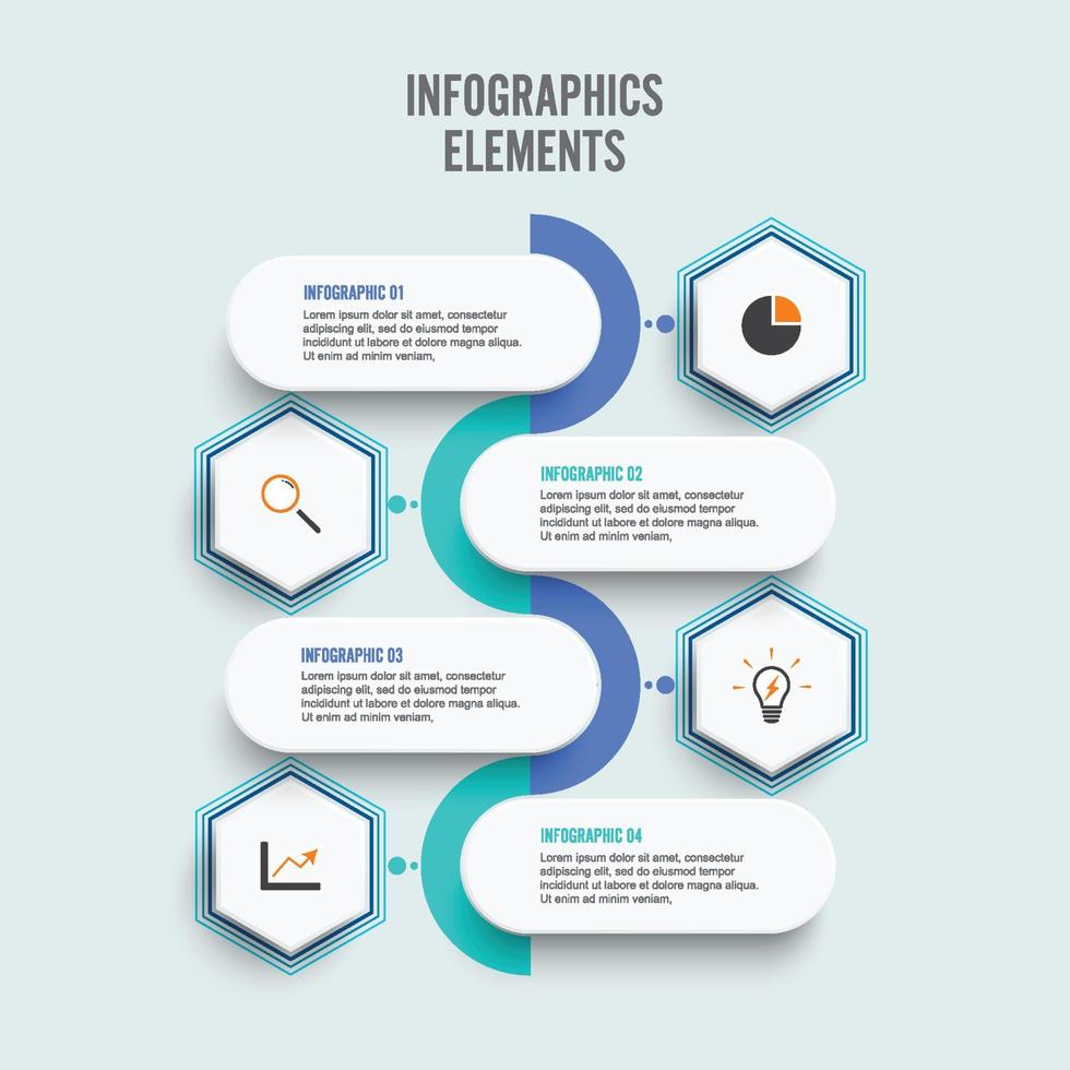 modèle d'infographie vectorielle avec étiquette en papier 3d, cercles intégrés. concept d'entreprise avec 4 options. pour le contenu, le diagramme, l'organigramme, les étapes, les pièces, l'infographie de la chronologie. vecteur