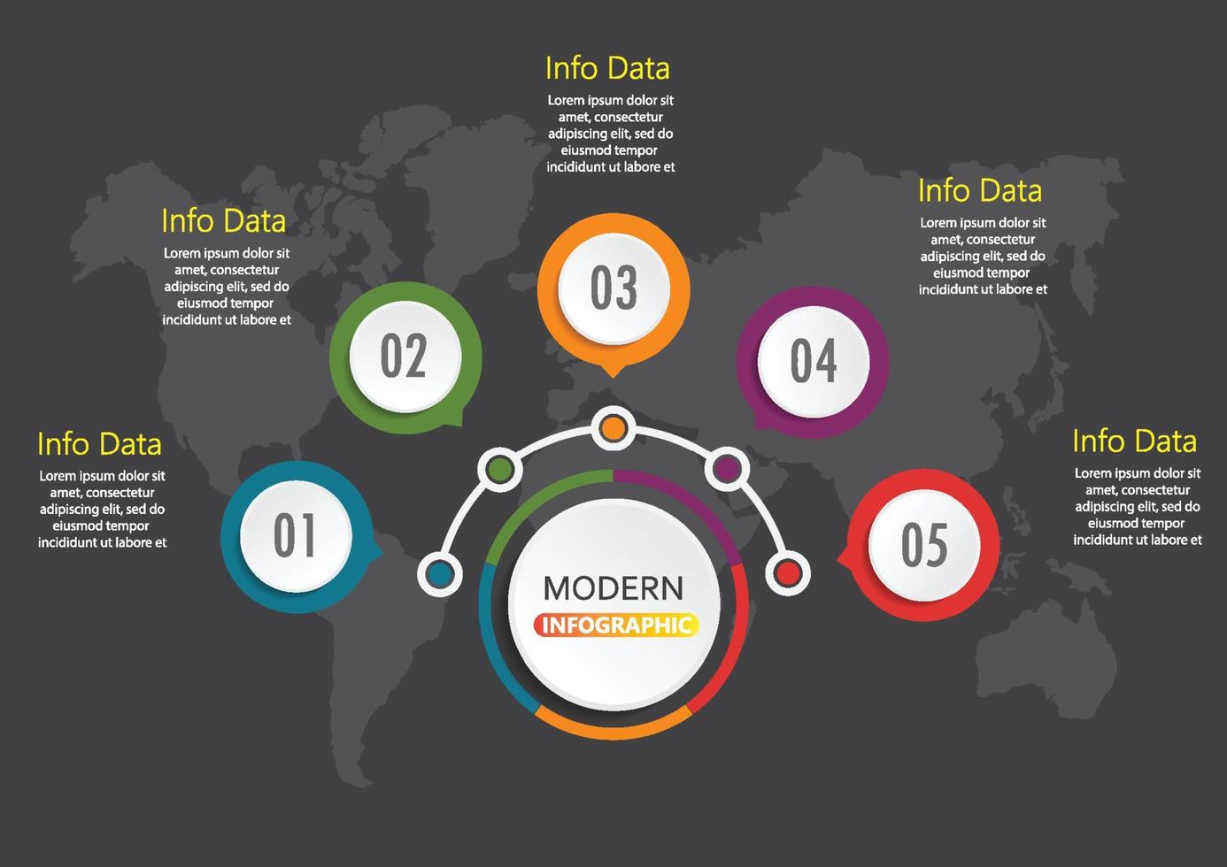 modèle d'options de numéro d'infographie abstraite. illustration vectorielle. peut être utilisé pour la mise en page du flux de travail, le diagramme, les options d'étape commerciale, la bannière, la conception Web. visualisation des données d'entreprise. diagramme de processus. vecteur